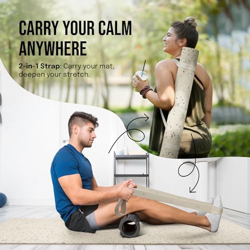 Gogokiwi Extra Wide Yoga Mat for Men Women (72"L x 36"W) Non Slip Fitness & Exercise Mat with Alignment Marks for Yoga, Pilates, Floor Workouts