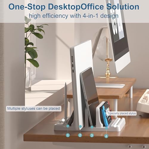 Vertical Laptop Stand, Adjustable 4 in 1 ABS Plastic Laptop