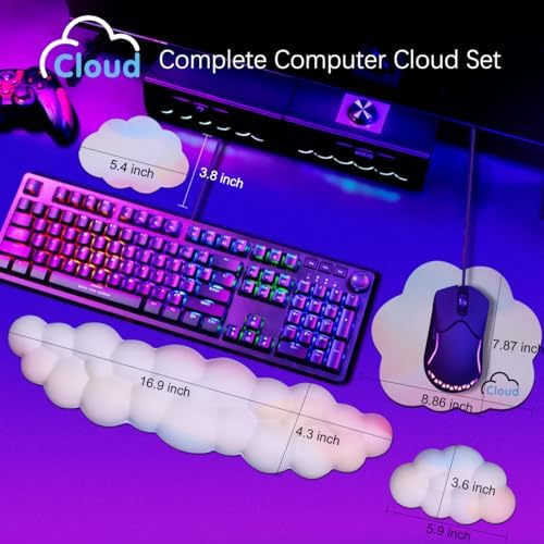 4 in 1 Ergonomic Leather Cloud Wrist Rest Keyboard and Mouse Pad & Coaster