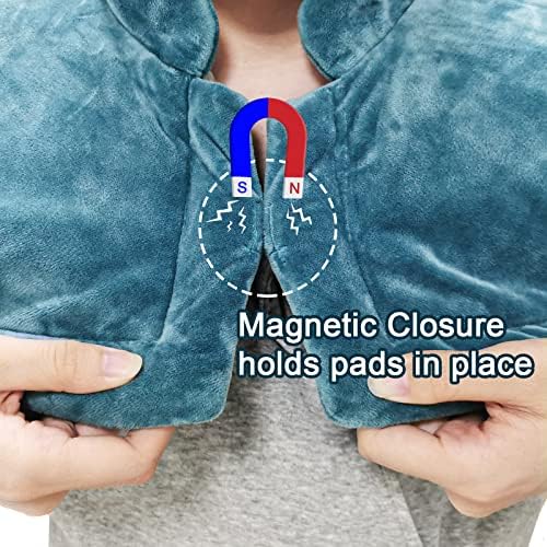 Weighted Heating Pad for Neck and Shoulders Pain Relief, 2lb Electric Heating Pad with Auto- Off - 20'' x 25'', Blue