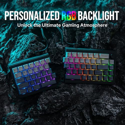 EPOMAKER Split65 QMK/VIA Programmable Keyboard, Wireless Mechanical Keyboard in 2.4Ghz/BT/Type-C, Ergonomic Gaming Keyboard in Split Layout with RGB Backlit (Flamingo Switch)