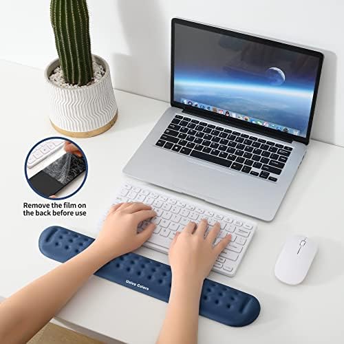 Univo Colors Navy Superfine Memory Foam Keyboard Wrist Rest Soft Gel Ergonomic Wrist Support Pad for Computer, Laptop, Office, Gaming, Typing