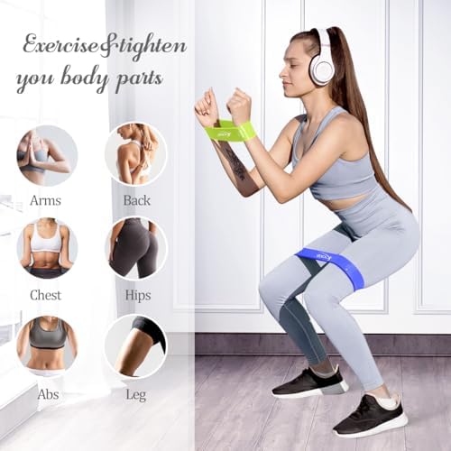 VEICK 5-Level Resistance Loop Bands Set for Strength Training & Pilates