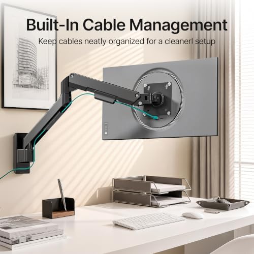 PEGZONE Single Monitor Wall Mount for 17-32"Computer Screens，Up to 19.8 lbs