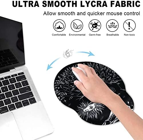 ToLuLu Mouse Pad Wrist Rest Support Gel, Ergonomic Mouse Pads with Non Slip PU Base, Mouse Wrist Rest Pad for Laptop Computer Home Office Working Gaming Pain Relief, Moon & Sun