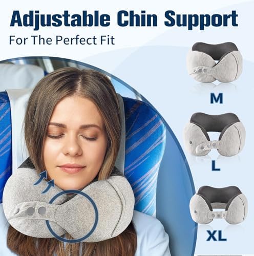 Cirorld Neck Pillow for Traveling, Travel Pillows for Airplanes Light Grey
