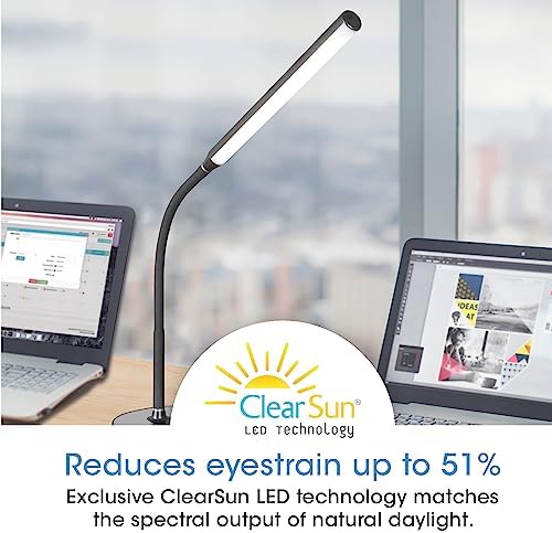 OttLite Strive LED Desk Lamp with USB Port, Black