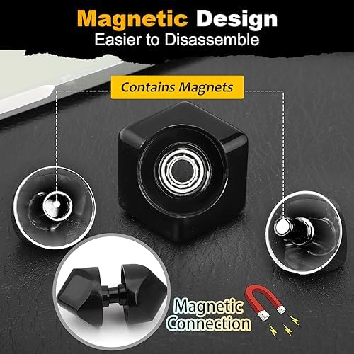 Dilabnba Fidget Spinner Toys Cube for Kids Adults, Metal Fidget Block Sensory Focus Toy Valentine Gift, Transformable Finger Stress Relief Easter Stuff EDC Desktop for Boy Girl Teens Men(Black)