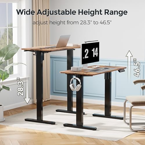 Small Electric Standing Desk, 35" Sit Stand Rising Desk