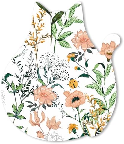 Funny Mouse Pad Cute Cat Shape Office Desk Accessories Decor for Women 9.65 x 8 Inch Small Mousepad with Non-Slip Rubber Base Washable Waterproof, Beautiful Floral