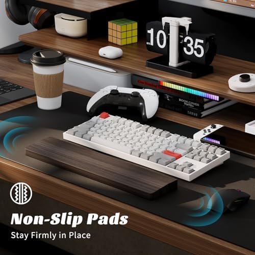 Keyboard Wrist Rest, Wooden Wrist Rest for Keyboard, 14.2-inch Length and 22mm Thickness, Bamboo Wood Palm Rest, Ergonomic Design for Mechanical Gaming Keyboard, Stain Resistant
