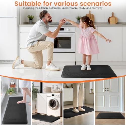 4/5 Inch Thicker Kitchen Mats Anti Fatigue Comfort Mat Standing Desk Rugs