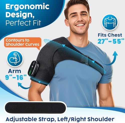 WoloyHeatie Cordless Shoulder Heating Pad with Massage, FSA Eligible Items