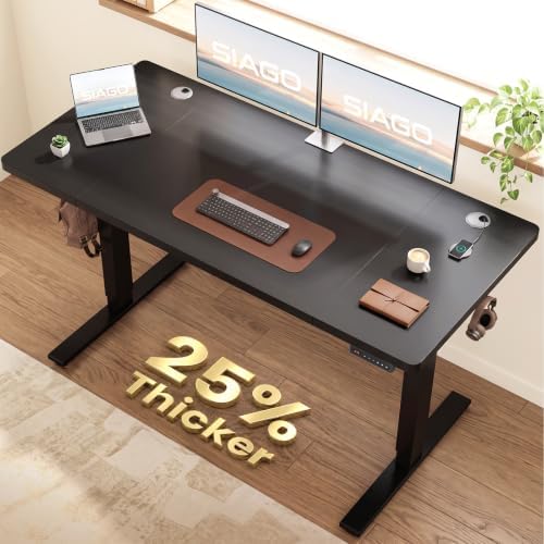 SIAGO 48 x 24 Inch Electric Standing Desk, 0.8 Inch Thick Tabletop