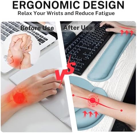 Britimes Ergonomic Mouse Pad Set with Wrist Rest, Blue