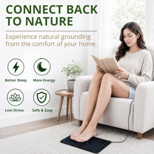 Grounding Mat for Bed & Feet, Conductive Earthing Pad for Home