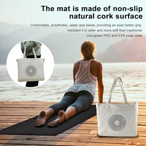iodoo Foldable Yoga Mat 72" L x 32" W x 0.32 Inch Extra Thicked and Wided, Folding Yoga Mat for Travel with Canvas Carrying Bag, Non-Slip TPE Exercise Pilates Mat