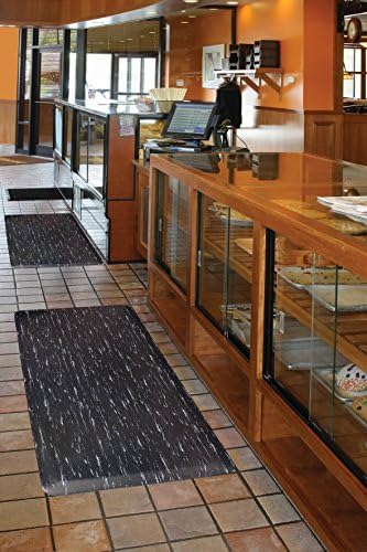 NoTrax 470S0312BL 470-Marble Sof-Tyle 3' x 12' Black Anti-Fatigue Mat with