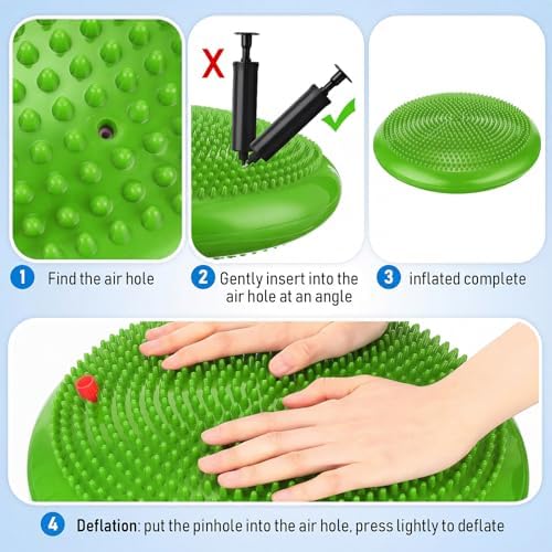 Outus 2 Pcs Balance Disc Kids Inflated Wobble Cushion