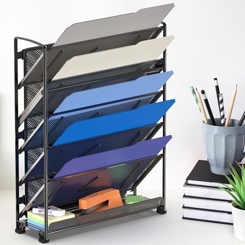 Simple Houseware 6-Tier Wall Mount Document Letter Tray Organizer, Black