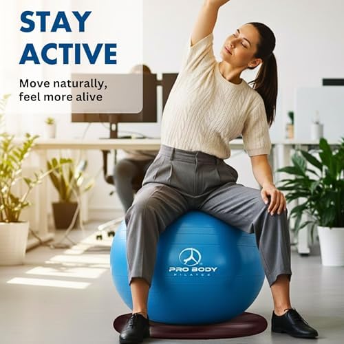 ProBody Pilates Yoga Ball Chair for Office - with Resistance Bands