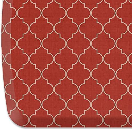 GelPro Elite Premier Anti-Fatigue Kitchen Comfort Floor Mat, 20x36", Trellis Red Chile Stain Resistant Surface with therapeutic gel and energy-return foam for health & wellness, Trellis Red Chile
