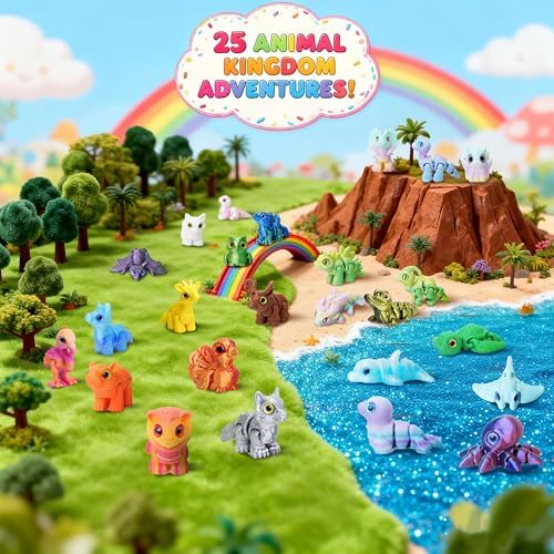 25Pcs 3D Printed Animals Articulated Fidget Toy