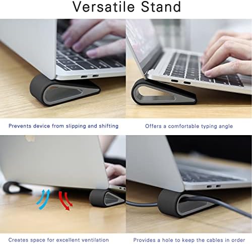 MoKo Laptop/Computer Keyboard Stands, [4 Pack] Tilting Wedge Riser, Black