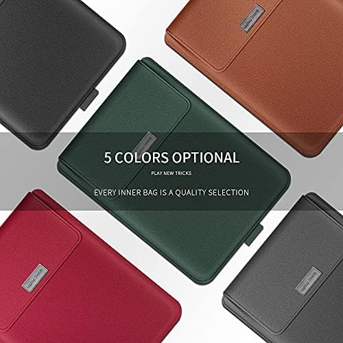 Laptop Sleeve 16-17" Case with Stand Compatible with Microsoft Surface Laptop 5/4/3/2 13.5", MacBook Air/Pro 13.3", PU Leather Sleeve for 15-16" Computers - Black