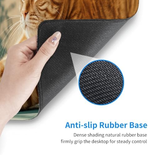 Orange Cat Gaming Mouse Pad Mouse Pads for Desk 11.8x31.5 in Teal