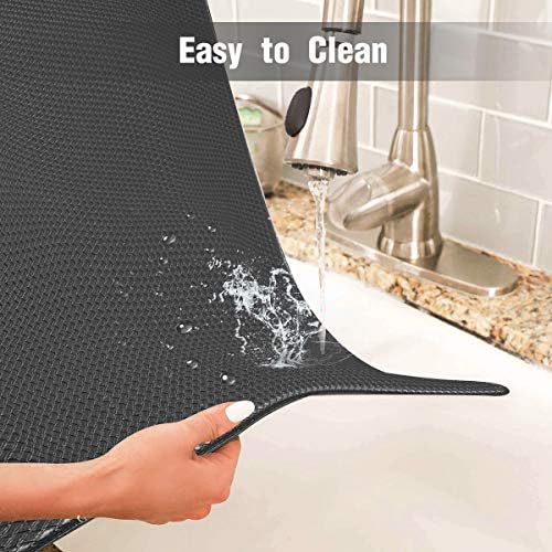 Anti-Fatigue Comfort Mat Non Slip Cushioned Kitchen, Gaming, Office, Standing Desk Mat 18x30 Inch Black