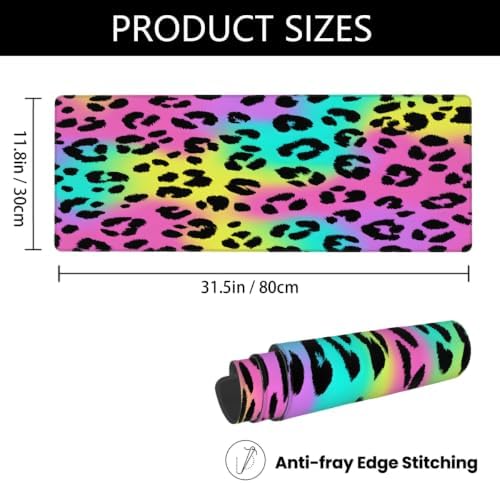 Leopard Large Mouse Pad Non-Slip Rubber Long Gaming Desk Mat