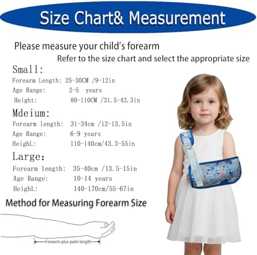 Arm Sling for Kid Shoulder Immobilizer for Recovery(Blue heart, Small)