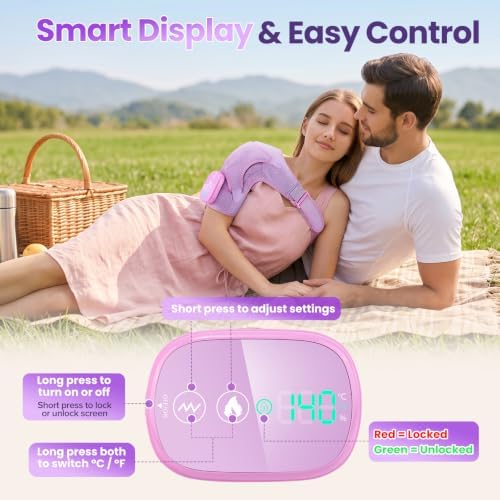 Cordless Shoulder Heating Pad with Massage, Heated Shoulder Massager