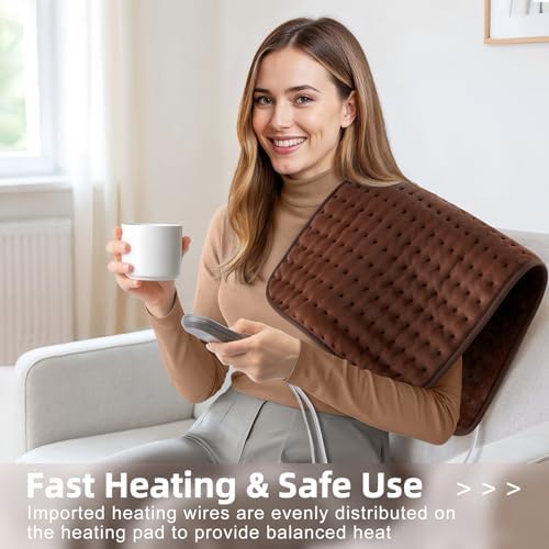 VALGELUIK Heating Pad for Back Pain Relief, 12"x24" Electric Heat Pad Gifts