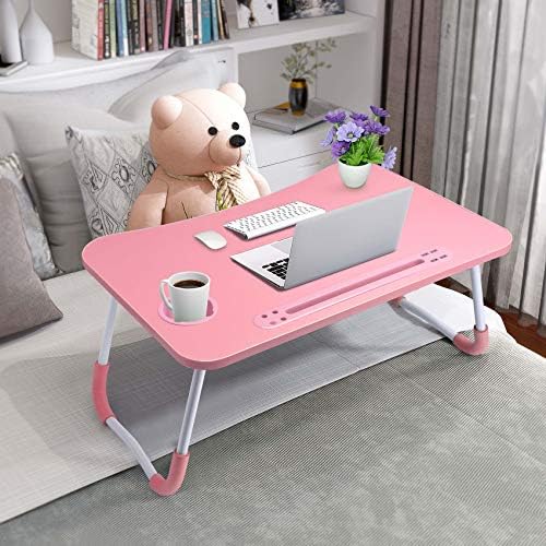 Slendor Foldable Lap Desk with Cup Holder for Bed, Couch, Floor