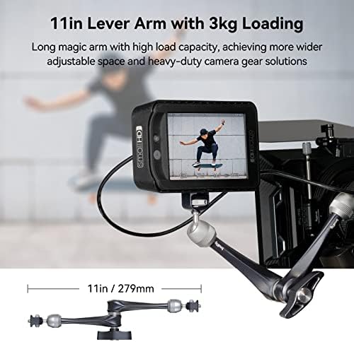 SMALLRIG Rosette Magic Arm 11 Inch with Ball Head, 1/4"-20 Screws, and Anti-Twist Pins, for Cameras/iPads/Monitors/LED Lights/Smartphones/Action Cameras, Max Load Capacity 3kg (Pack of 2)