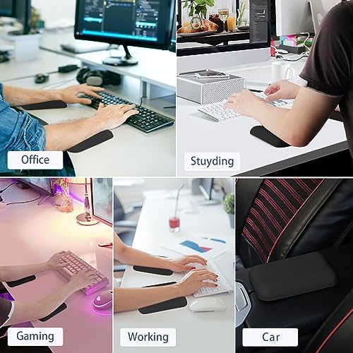 Leolee Elbow Rest Pads for Desk, Black Ergonomic Wrist Rest Arm Rest Pads