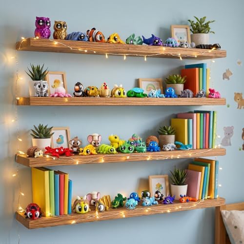 80PCS 3D Printed Animal Figurines, Flexible Articulated Fidget Toys