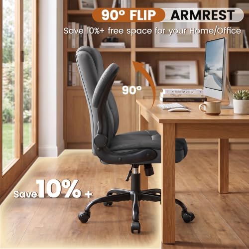Office Desk Chair, Ergonomic Computer Chair with Flip-Up Arms