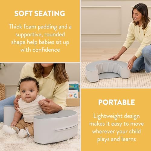 Back2School Express Sit-Up Support Ring Baby Floor Cushion, Grey/Light Grey