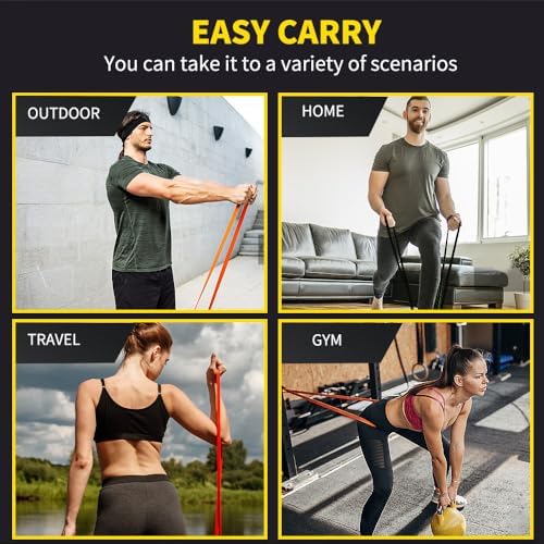 ROSAPOAR Resistance Band Pull up Band Fitness Exercise Bands Natural Latex for Workout Body Stretch Powerlifting Band Fitness Sport Training at Home/The Gym