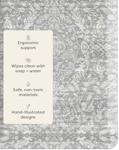 House of Noa Nama Standing Mat – Anti-Fatigue Kitchen Mats for Floor, Cushioned & Non-Slip Comfort Mat for Standing, Thick Foam Anti-Fatigue Mat for Kitchen & Workspaces, Emile Earl Grey 22" x 54"