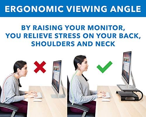 Mount-It! 2 Tier Desk Organizer Riser | Computer Monitor Stand with Keyboard Storage Shelf for Desktops, Laptops, Printers, Home Office Space Saver (2 Shelves)