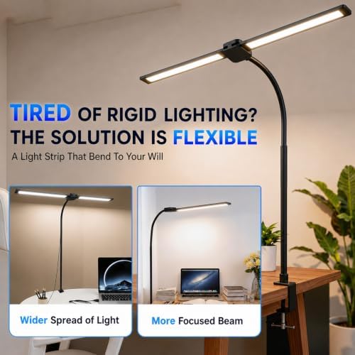 Desk Lamps for Home Office, Computer Light Bar, Double Head, Black