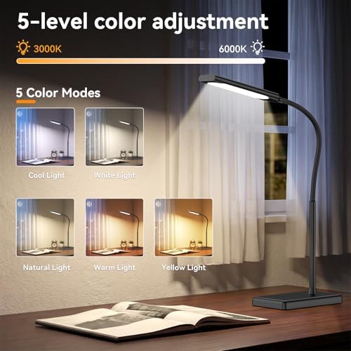 LED Desk Lamp, Eye-Caring Table Lights for Home Office