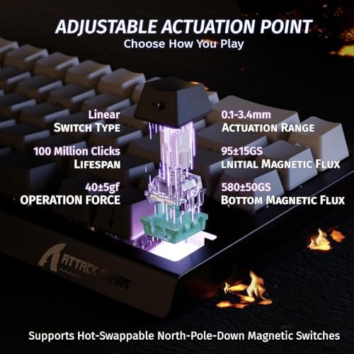 ATTACK SHARK X68 HE RT Mechanical Gaming Keyboard 60% Wired TKL-Moonlight