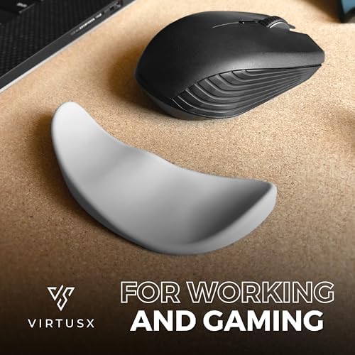 Virtusx Ergonomic Wrist Rest for Mouse, Right-Handed Gliding and Sliding Palm Wrist Support Pad, Carpal Tunnel and Pain Relief, Desk Accessories for Office Work, Gaming, Coding
