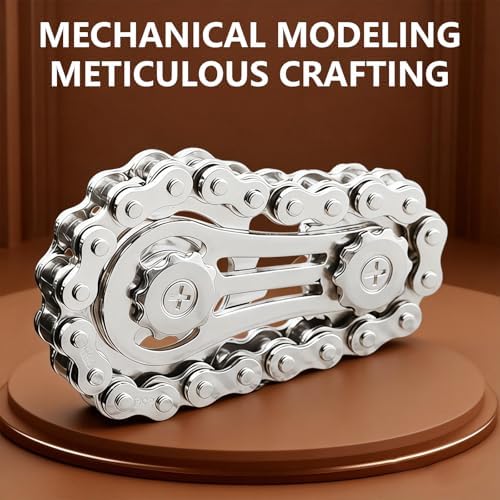 Metal Bike Chain Fidget , Sensory Stress Relief Tool for ADHD, Anxiety, Autism, Office Desk Gadget, Teen Adult Gift
