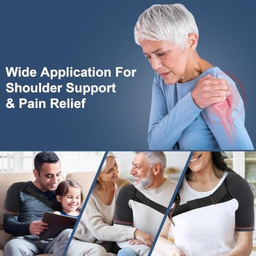 SPOBTRACE Shoulder Brace Adjustable Rotator Cuff Compression Support, S/M